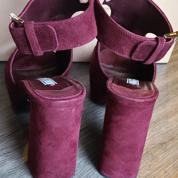 PRADA calzature donna suede shoes ankle strap platform sandal open toe 8.5/39 - Picture 12 of 16